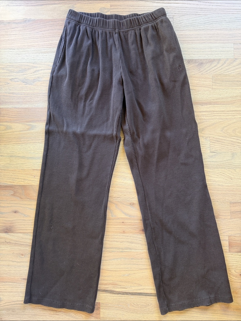 Maebe Brown Ribbed Wide Leg Lounge Pants – Size M